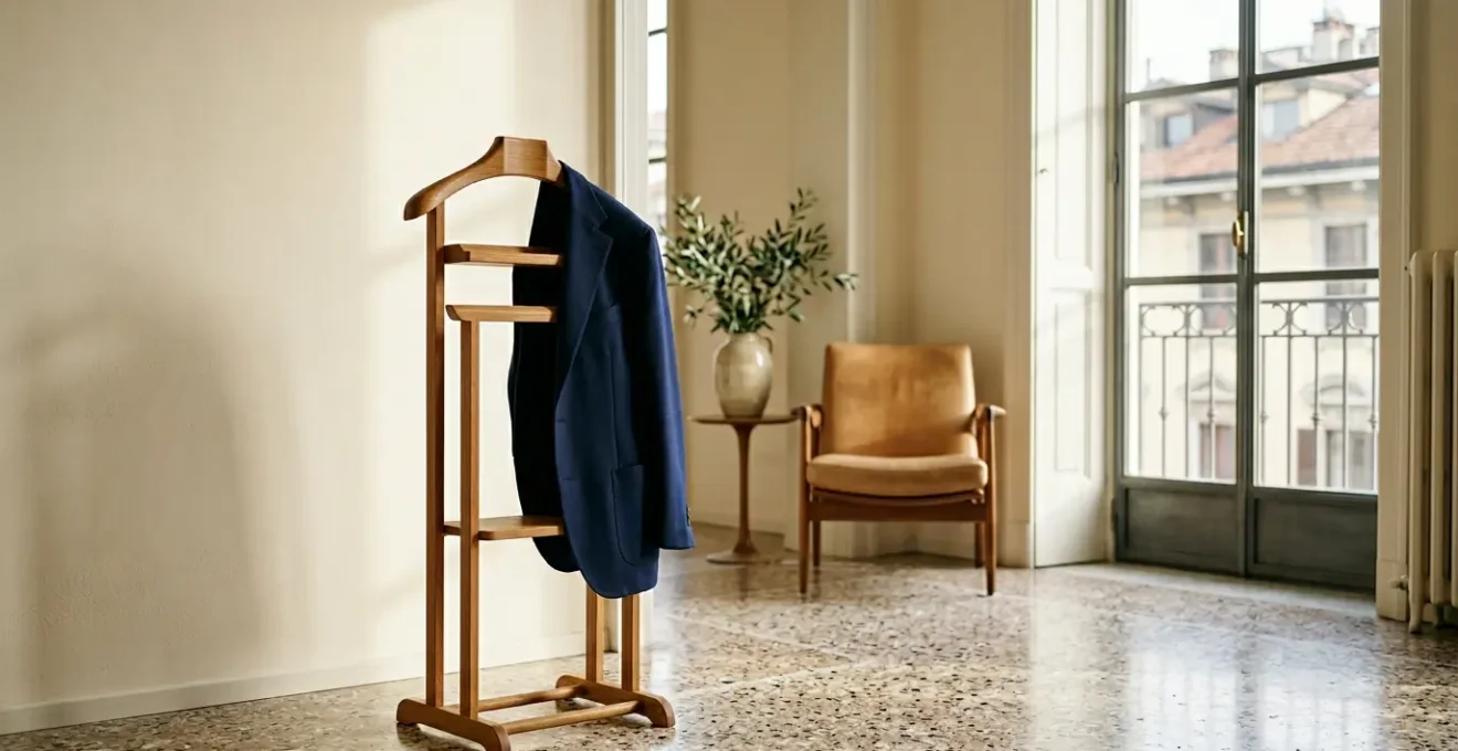 Uomo elegante che indossa un blazer blu navy abbinato a diversi elementi del guardaroba, rappresentando la versatilità del capo