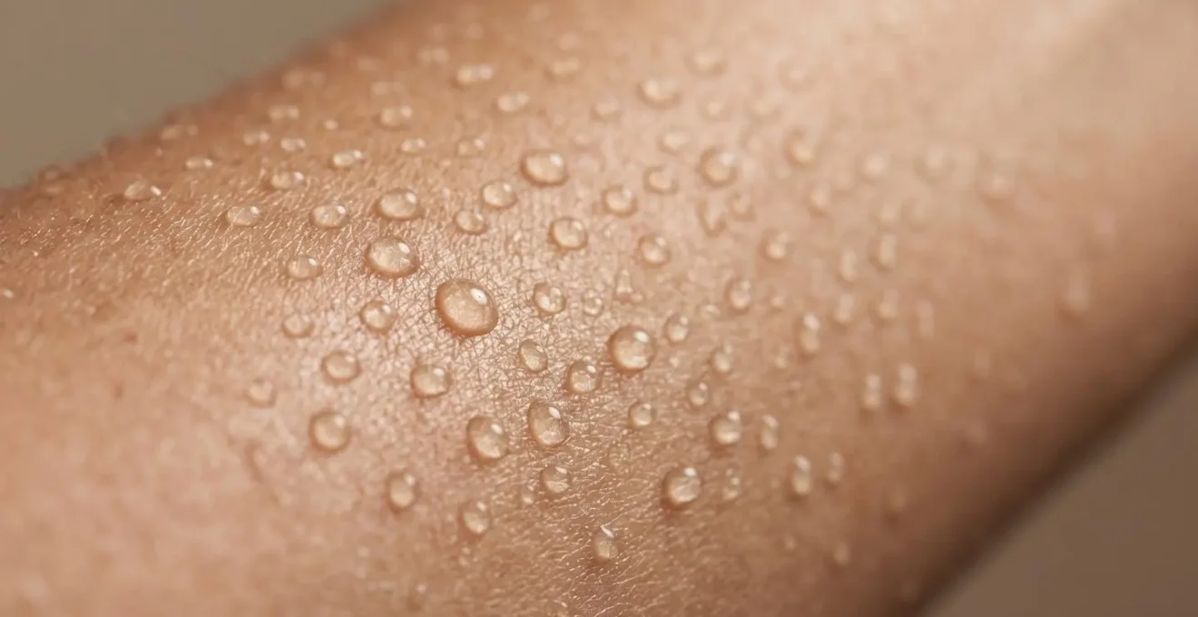 Rappresentazione visiva della barriera cutanea con texture naturale e gocce d'acqua